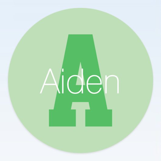 Vet Modern monogram | Bleek & Kelly Green Ronde Sticker