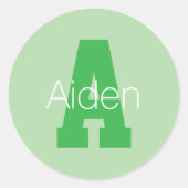 Vet Modern monogram | Bleek & Kelly Green Ronde Sticker (Voorkant)