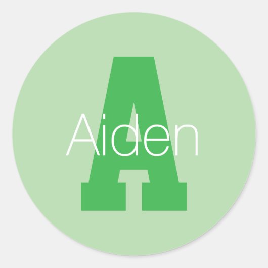 Vet Modern monogram | Bleek & Kelly Green Ronde Sticker (Voorkant)