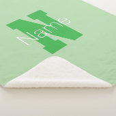 Vet Modern monogram | Bleek & Kelly Green Sherpa Deken (3/4)