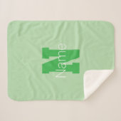 Vet Modern monogram | Bleek & Kelly Green Sherpa Deken (Voorkant (horizontaal))