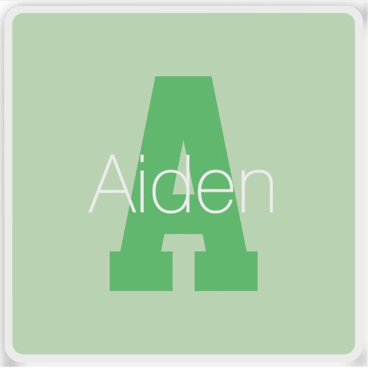 Vet Modern monogram | Bleek & Kelly Green Sticker (Voorkant)