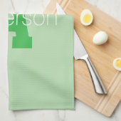 Vet Modern monogram | Bleek & Kelly Green Theedoek (Quarter Fold)