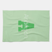 Vet Modern monogram | Bleek & Kelly Green Theedoek (Horizontaal)