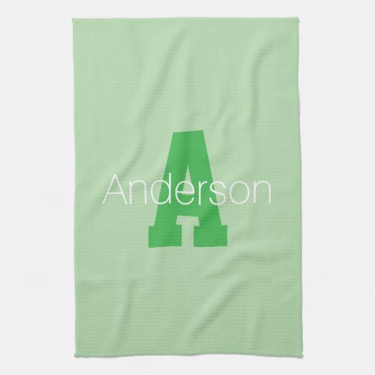 Vet Modern monogram | Bleek & Kelly Green Theedoek (Verticaal)