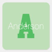 Vet Modern monogram | Bleek & Kelly Green Vierkante Sticker (Voorkant)