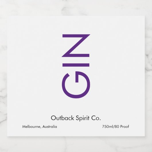 Vet Modern Monogram Gin Liquor Flesetiket Likeurfles Etiket (Enkel label)