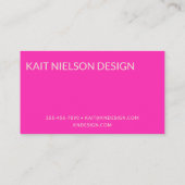 Vet modern Monogram Professional Hot Pink Visitekaartje (Achterkant)