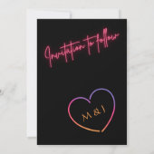 Vet modern neonteken opslaan Datum Kaart (Achterkant)