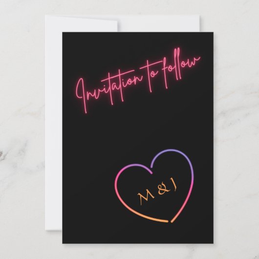 Vet modern neonteken opslaan Datum Kaart (Achterkant)