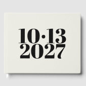 Vet Modern Off White Wedding Guest Book Gastenboek (Voorkant)