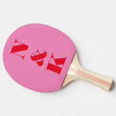 Vet Modern Paar Monogram Roze Rood Custom Tafeltennisbatje (Zijkant)