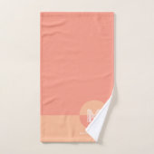 Vet Modern Perzik Roze Geometrisch Modern Monogram Bad Handdoek (Handdoek)