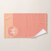 Vet Modern Perzik Roze Geometrisch Modern Monogram Bad Handdoek (Handdoek)