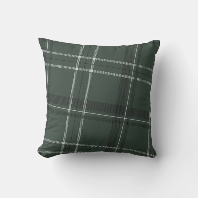 Vet modern plaid hunter groen Sierkussen (Voorkant)