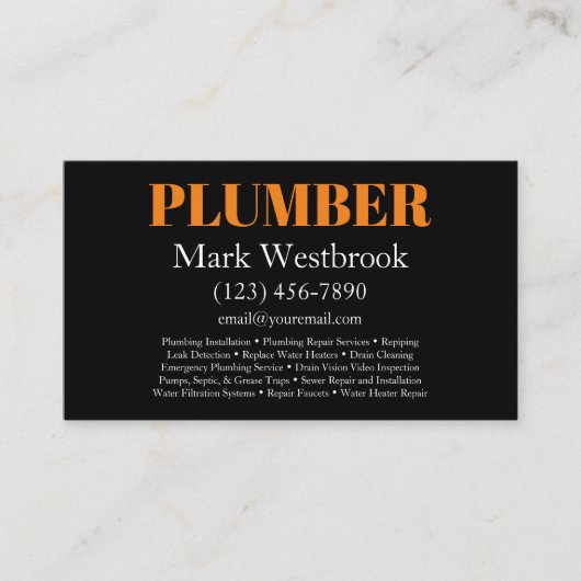 Vet Modern Plumber Services Visitekaartje (Voorkant)