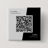 Vet Modern Professioneel QR Code Zwart-Wit Vierkante Button 5,1 Cm (Voorkant)
