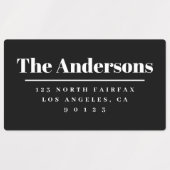 Vet modern retouradres zwart-wit labels (Design 1)