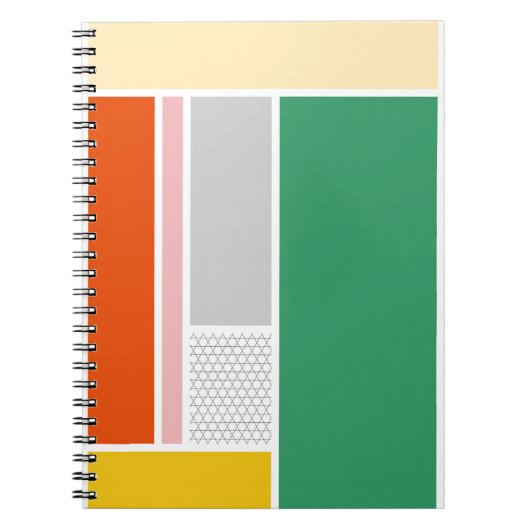 Vet Modern Retro Color Block Design Notitieboek (Voorkant)