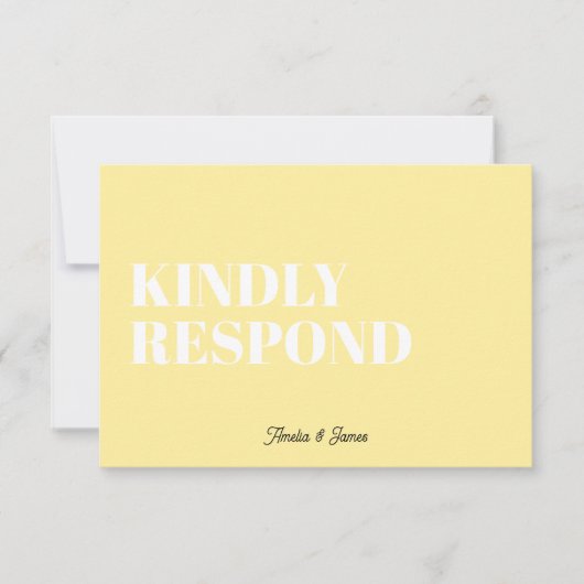 Vet modern Retro Funky Bright Wedding RSVP Kaartje (Voorkant)