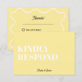 Vet modern Retro Funky Bright Wedding RSVP Kaartje (Voorkant / Achterkant)