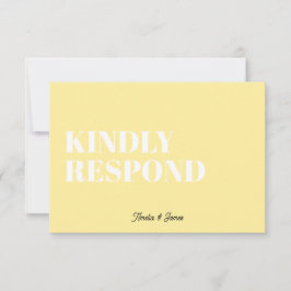 Vet modern Retro Funky Bright Wedding RSVP Kaartje