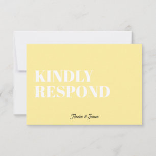 Vet modern Retro Funky Bright Wedding RSVP Kaartje