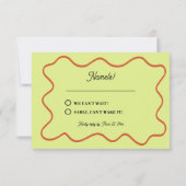 Vet modern Retro Funky Bright Wedding RSVP Kaartje (Achterkant)