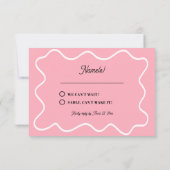 Vet modern Retro Funky Bright Wedding RSVP Kaartje (Achterkant)