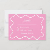 Vet modern Retro Funky Bright Wedding RSVP Kaartje (Achterkant)