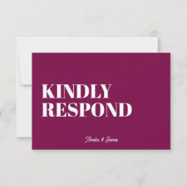 Vet modern Retro Funky Bright Wedding RSVP Kaartje
