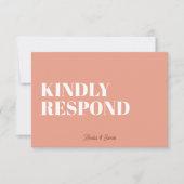 Vet modern Retro Funky Bright Wedding RSVP Kaartje (Voorkant)