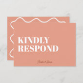 Vet modern Retro Funky Bright Wedding RSVP Kaartje (Voorkant / Achterkant)