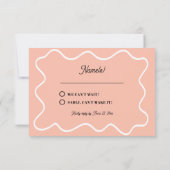 Vet modern Retro Funky Bright Wedding RSVP Kaartje (Achterkant)
