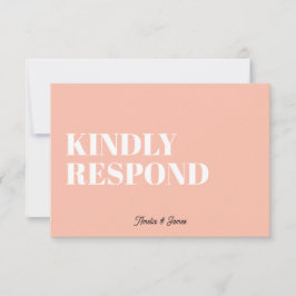 Vet modern Retro Funky Bright Wedding RSVP Kaartje