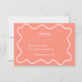 Vet modern Retro Funky Bright Wedding RSVP Kaartje (Achterkant)