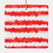 Vet Modern Retro Rood lijst Foto Vierkant Kerstmis Keramisch Ornament (Achterkant)