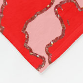 Vet modern rood roze luipaard fleece deken (Hoek)