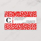 Vet modern rood roze luipaard klantenkaartje (Achterkant)