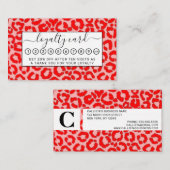 Vet modern rood roze luipaard klantenkaartje (Voorkant / Achterkant)