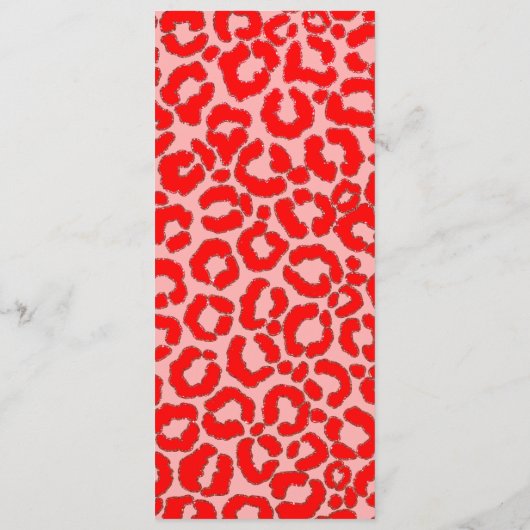 Vet modern rood roze luipaard menu (Achterkant)