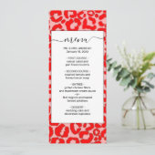 Vet modern rood roze luipaard menu (Staand voorkant)