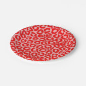 Vet modern rood roze luipaard papieren bordje (Gekanteld)