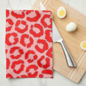 Vet modern rood roze luipaard theedoek (Quarter Fold)