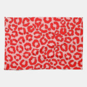 Vet modern rood roze luipaard theedoek (Horizontaal)