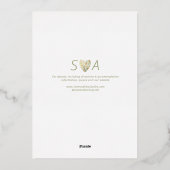 Vet Modern Rustiek Boho Bloemen Groen Bruiloft Folie Uitnodiging (Achterkant)