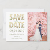 Vet Modern Rustiek Boho Bloemen Groen Bruiloft Save The Date (Voorkant)
