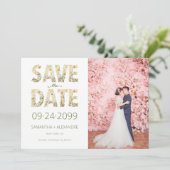 Vet Modern Rustiek Boho Bloemen Groen Bruiloft Save The Date (Staand voorkant)