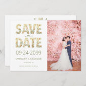 Vet Modern Rustiek Boho Bloemen Groen Bruiloft Save The Date (Voorkant / Achterkant)