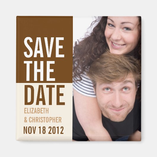 Vet Modern Save the Date Photo Magnet (Voorkant)